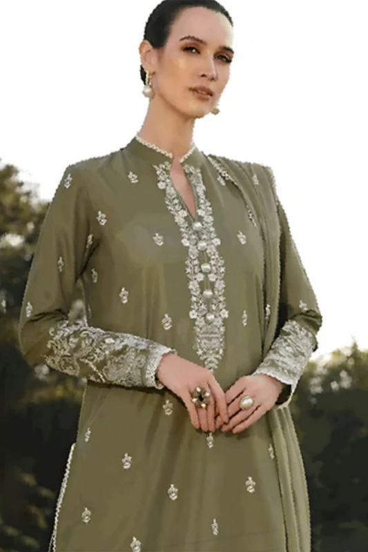 Bareeze Embroidered Lawn 3pc with Embroidered Crinkle Chiffon Dupatta- BS2034