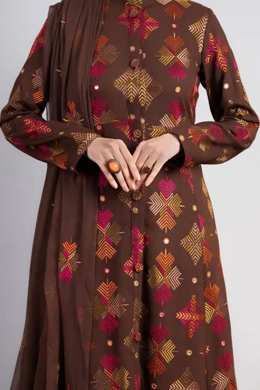 Bareeze Embroidered Dhanak 3pc with Embroidered Shawal- BS2151