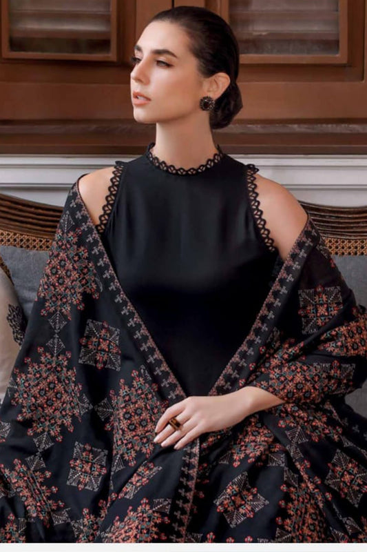 Bareeze 3PC Dhanak with Embroidered Shawl - BS1788