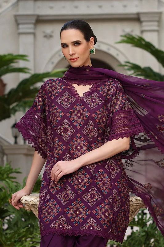 Bareeze 3PC Embroidered karandi Suit with Embroidered Shwal -BS2078