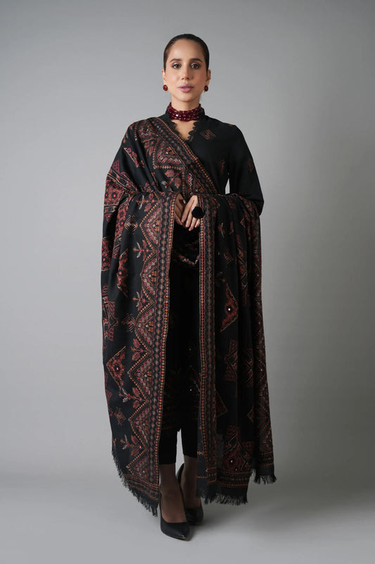 Bareeze 3PC Embroidered karandi Suit with Embroidered Shwal -BS2149