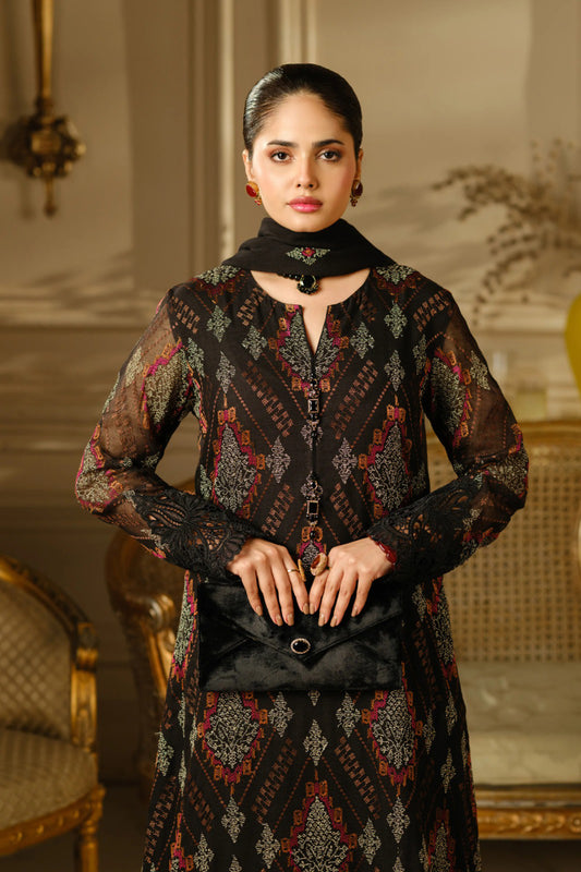 Bareeze 3PC Embroidered Lawn Suit with Embroidered chiffon Dupatta -BS2261