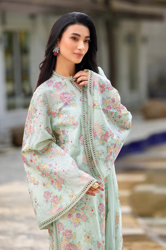 Bareeze 3PC Embroidered Lawn Suit with Embroidered chiffon Dupatta -BS2258
