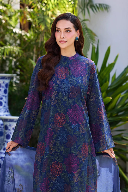 Bareeze Embroidered Lawn 3pc with Embroidered Crinkle Chiffon dupatta- BS2298