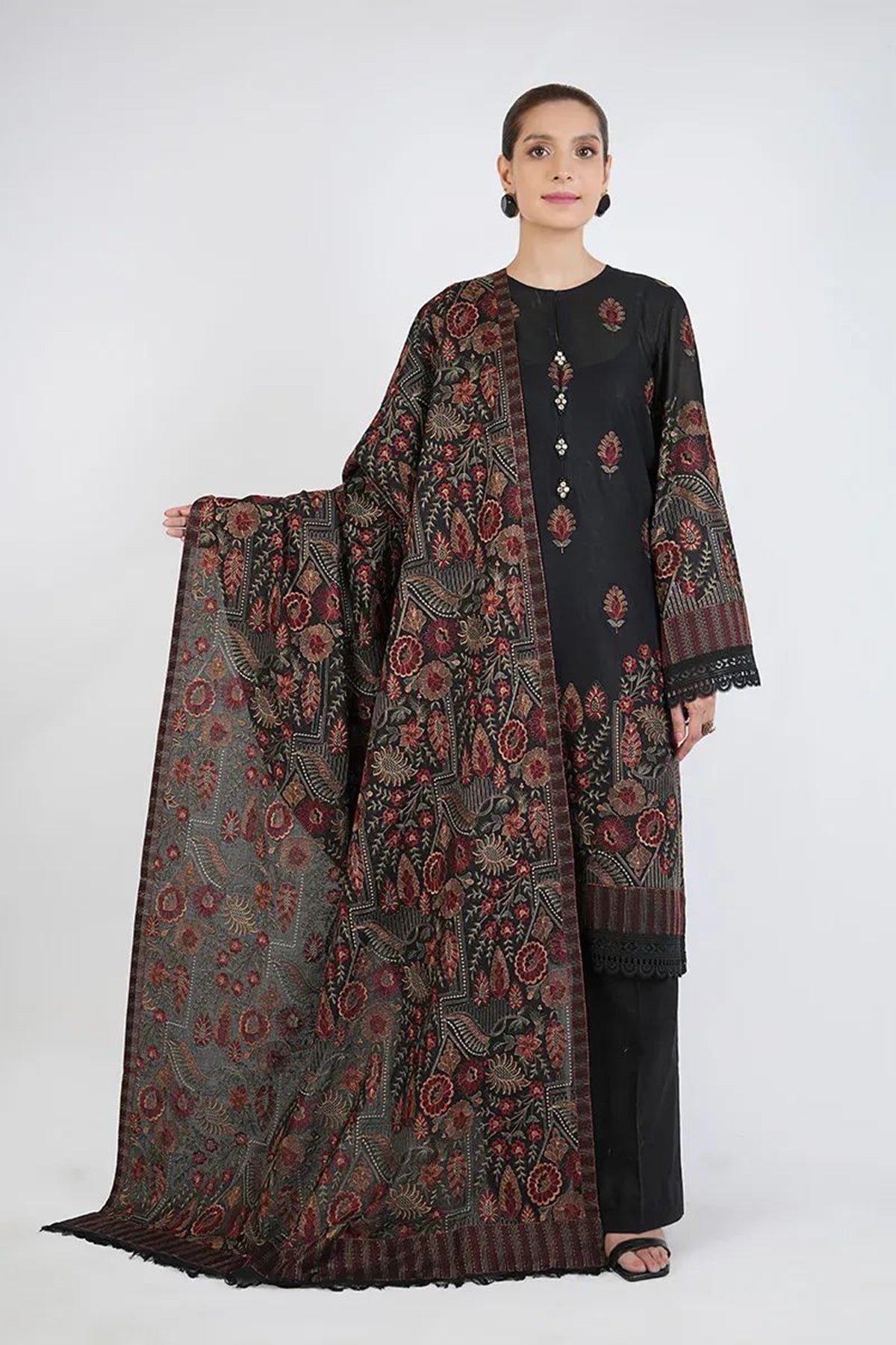 Bareeze Unstitched 3pcs Embroidered Dhanak Suit VL1126