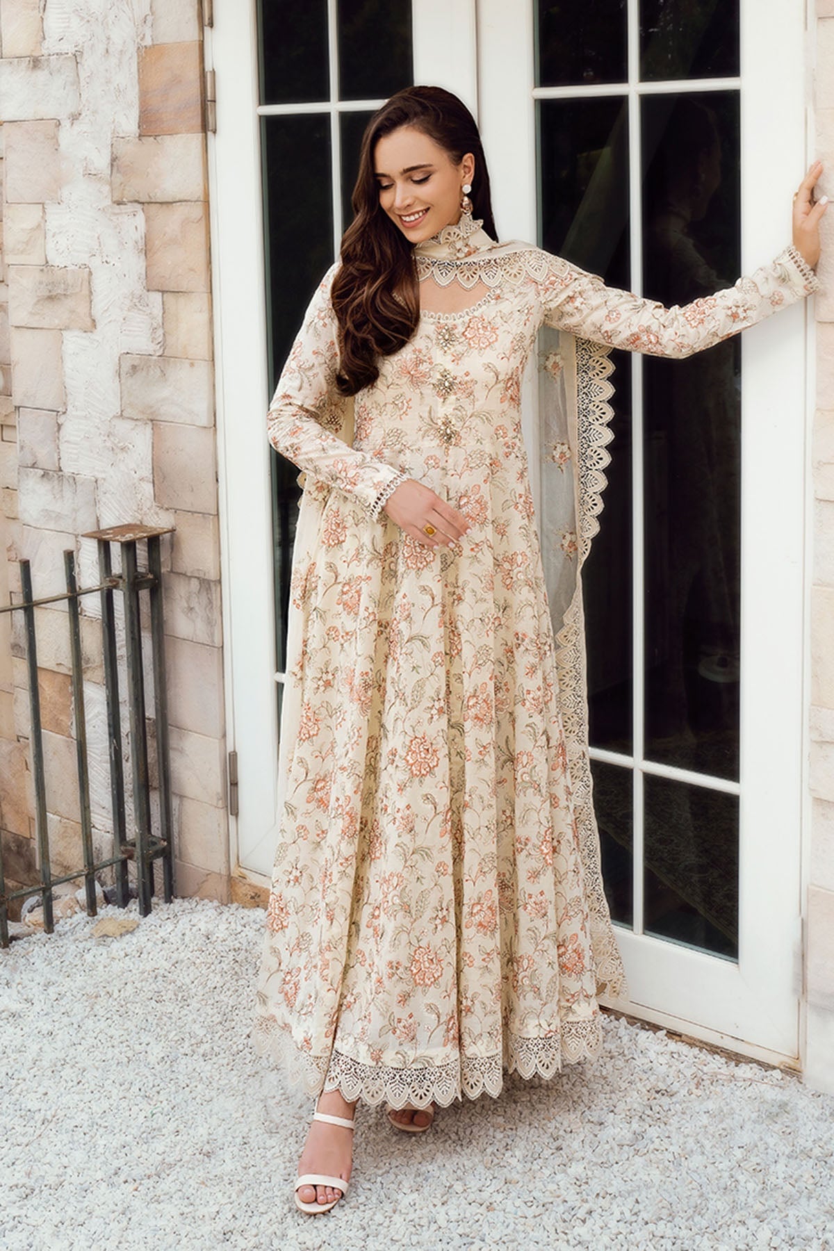 Bareeze Embroidered Lawn 3pc with Embroidered Chiffon Dupatta- BS1877