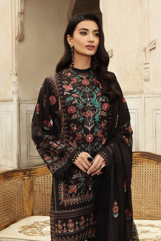 Bareeze 3PC Embroidered Lawn Suit with pure chiffon Dupatta - BS102110