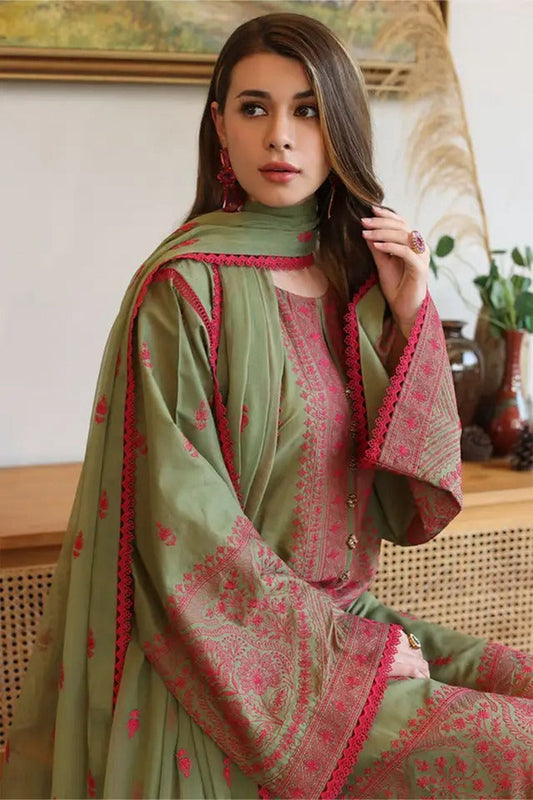 Bareeze Embroidered Lawn 3pc with Embroidered Chiffon Dupatta- BS2023