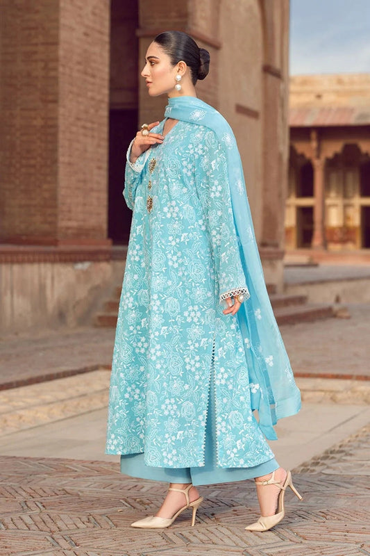 Bareeze 3PC Embroidered Lawn Suit with Embroidered chiffon Dupatta -BS2045