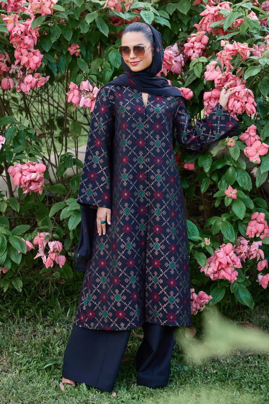 Bareeze 3PC Embroidered Karandi Suit with Embroidered Karandi Shwal -BS2303