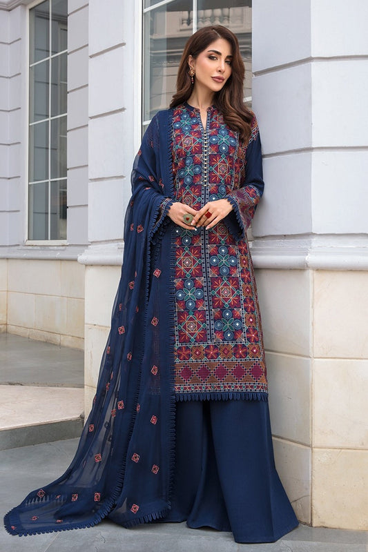 Bareeze Embroidered Lawn 3pc with Bamber Chiffon dupatta- BS1703