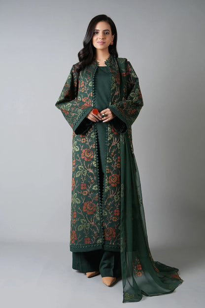Bareeze 3PC Embroidered Karandi Suit with Embroidered Karandi Shwal - BS2320