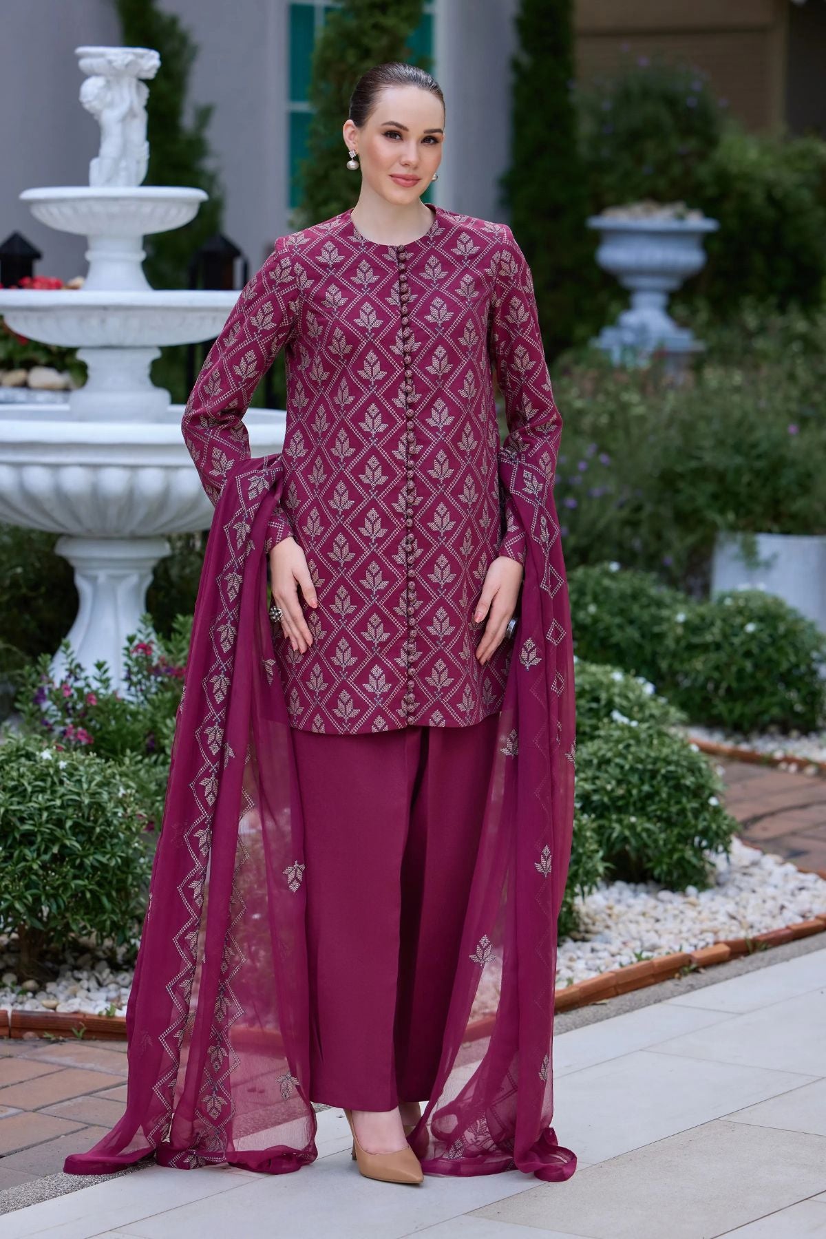 Bareeze 3PC Embroidered Karandi Suit with Embroidered Karandi Shwal -BS2302