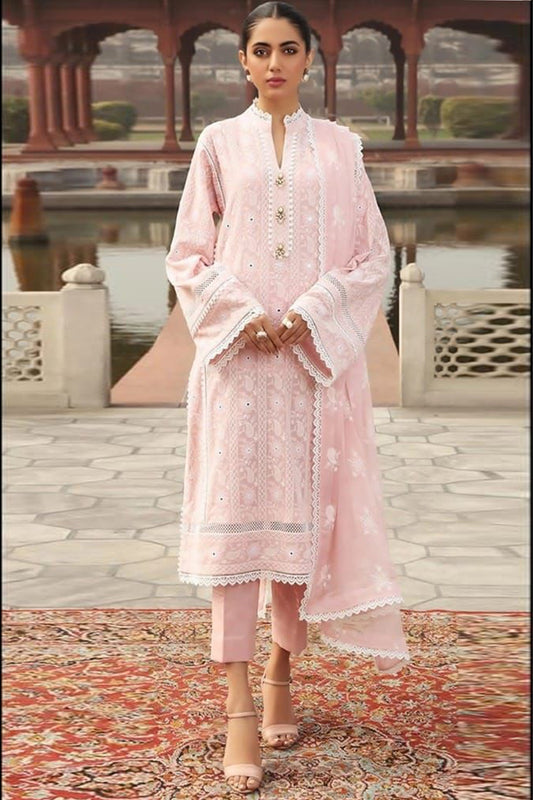Bareeze 3PC Embroidered Lawn Suit with pure chiffon Dupatta - BS102107