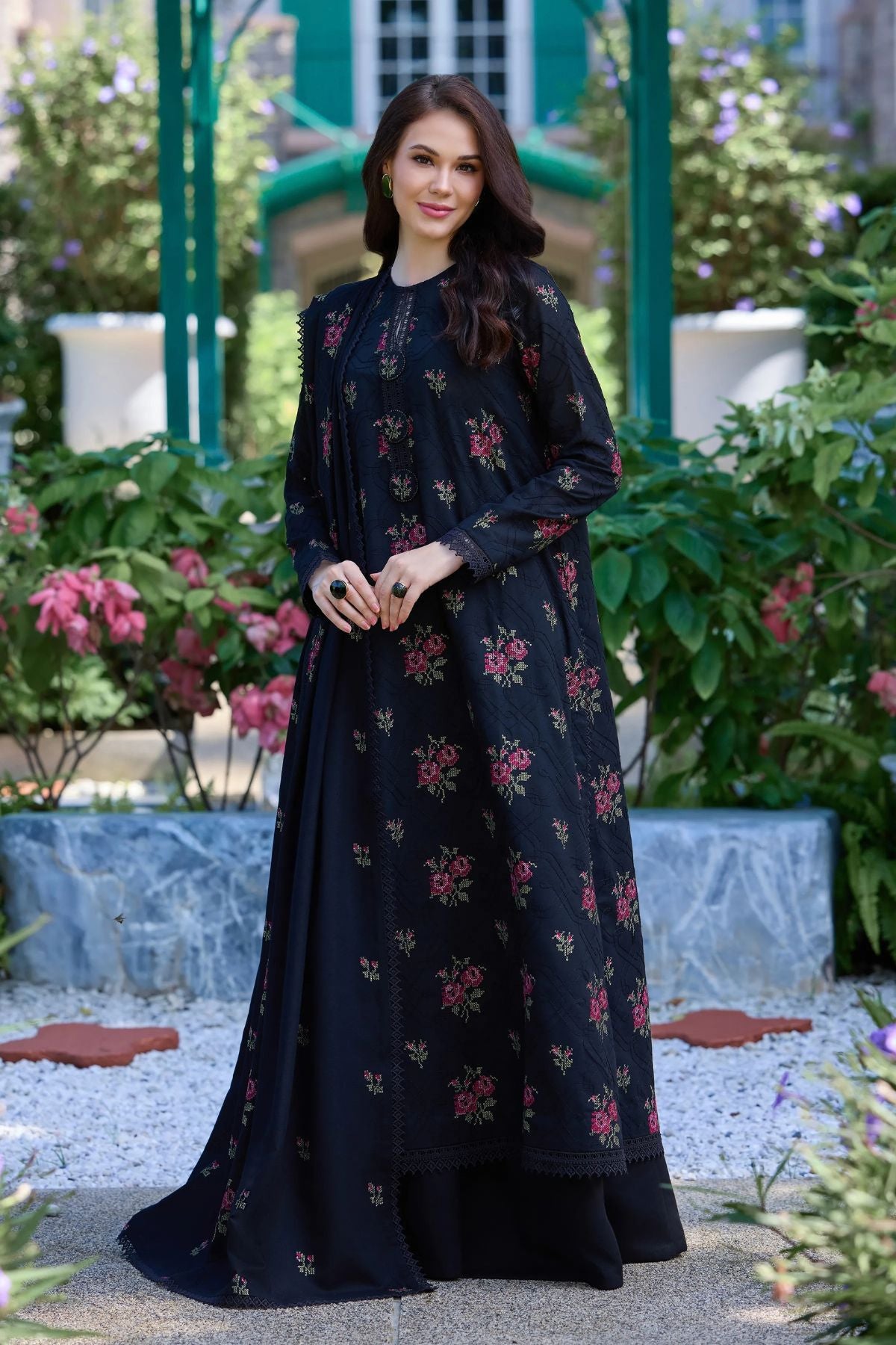 Bareeze 3PC Embroidered Karandi Suit with Embroidered Karandi Shwal -BS2306