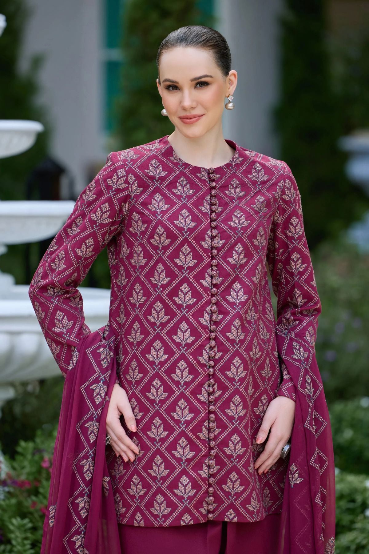 Bareeze 3PC Embroidered Karandi Suit with Embroidered Karandi Shwal -BS2302