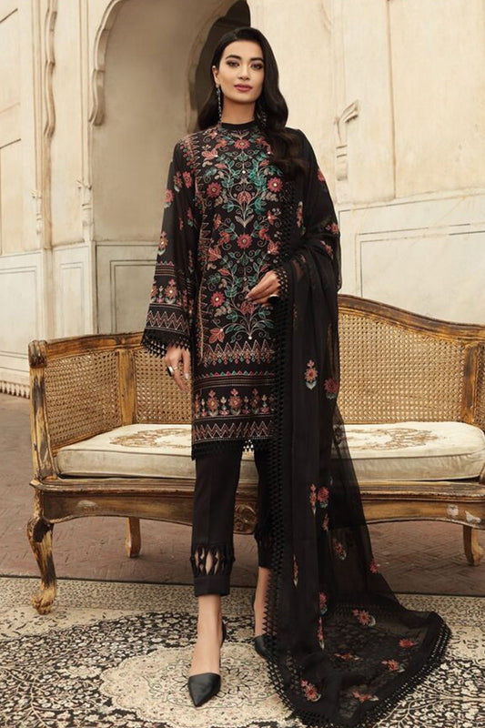 Bareeze 3PC Embroidered Lawn Suit with pure chiffon Dupatta - BS102110