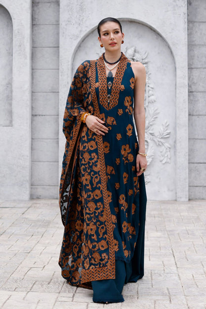 Bareeze 3PC Embroidered Karandi Suit with Embroidered Karandi Shwal - BS2315