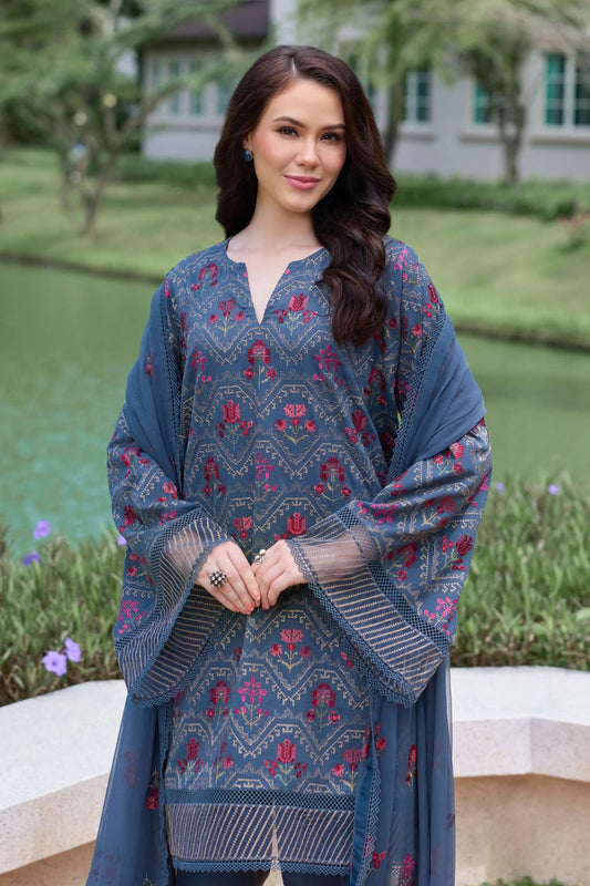Bareeze 3PC Embroidered Karandi Suit with Embroidered Karandi Shwal -BS2307