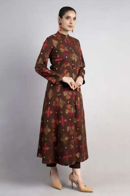 Bareeze Embroidered Dhanak 3pc with Embroidered Shawal- BS2151