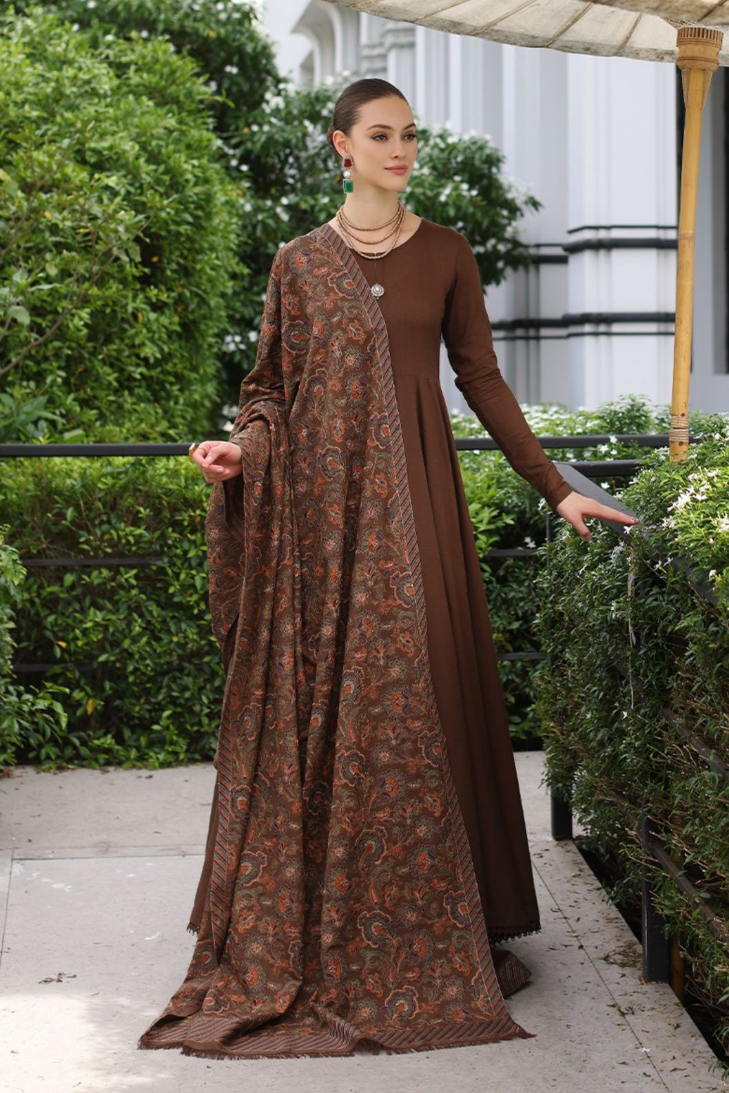 Bareeze 3PC Dhanak Suit with Heavy Embroidered Shawal -BS1984