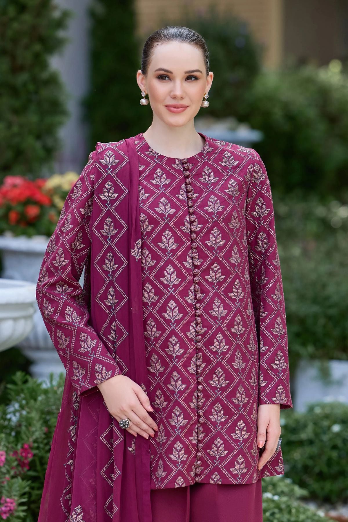 Bareeze 3PC Embroidered Karandi Suit with Embroidered Karandi Shwal -BS2302