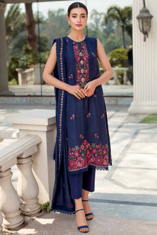Bareeze 3PC Embroidered Lawn Suit with pure chiffon Dupatta - BS102121