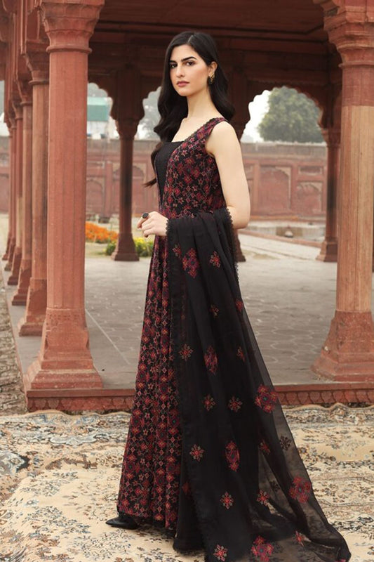 Bareeze 3PC Embroidered Lawn Suit with pure chiffon Dupatta - BS102117