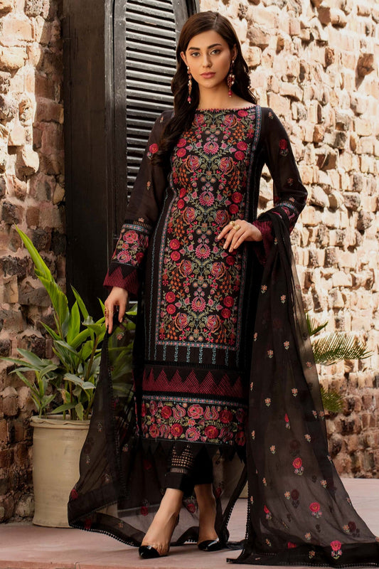Bareeze 3PC Embroidered Lawn Suit with pure chiffon Dupatta - BS10292
