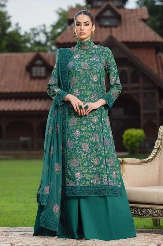 Bareeze Embroidered Lawn 3pc with Bamber Chiffon dupatta- BS1715