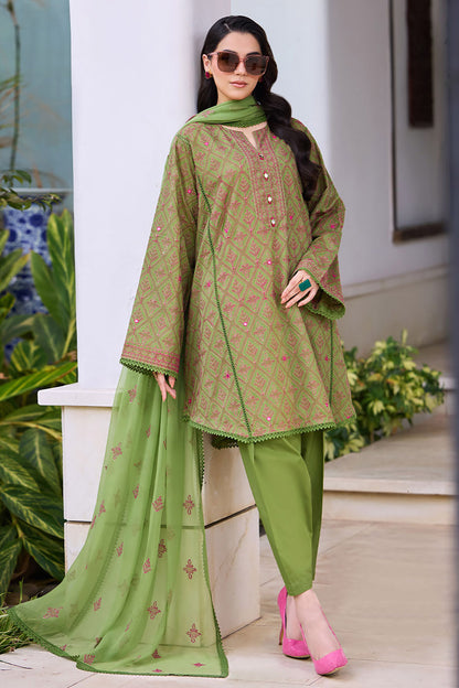 Bareeze Embroidered Lawn 3pc with Embroidered Crinkle Chiffon dupatta- BS2299