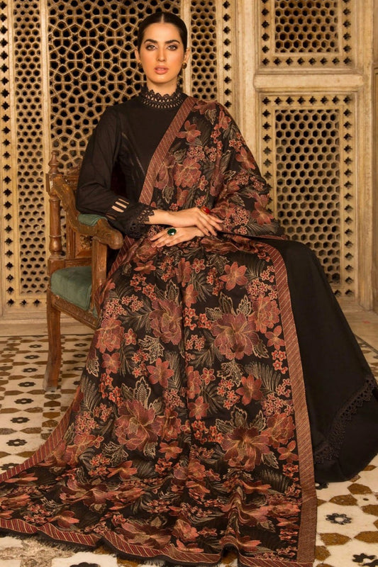 Bareeze 3PC Embroidered Dhanak Suit with Heavy Embroidered Shawal -BS102134