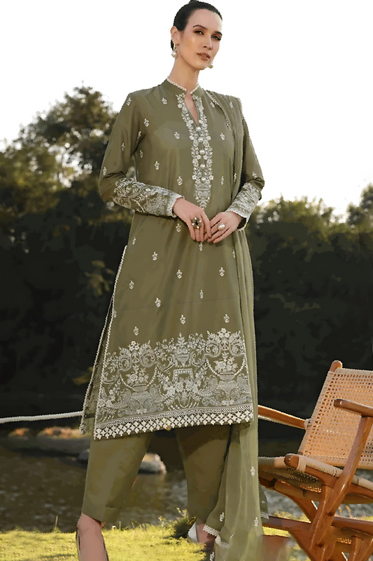 Bareeze Embroidered Lawn 3pc with Embroidered Crinkle Chiffon Dupatta- BS2034