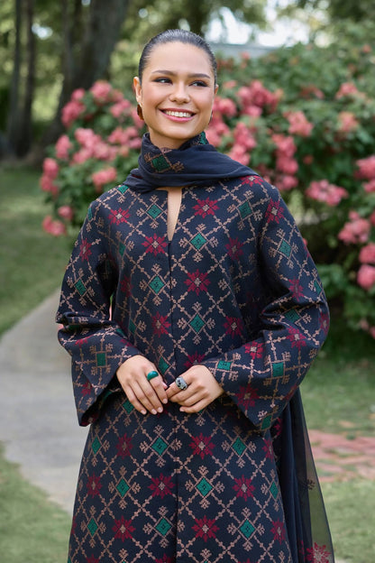 Bareeze 3PC Embroidered Karandi Suit with Embroidered Karandi Shwal -BS2303