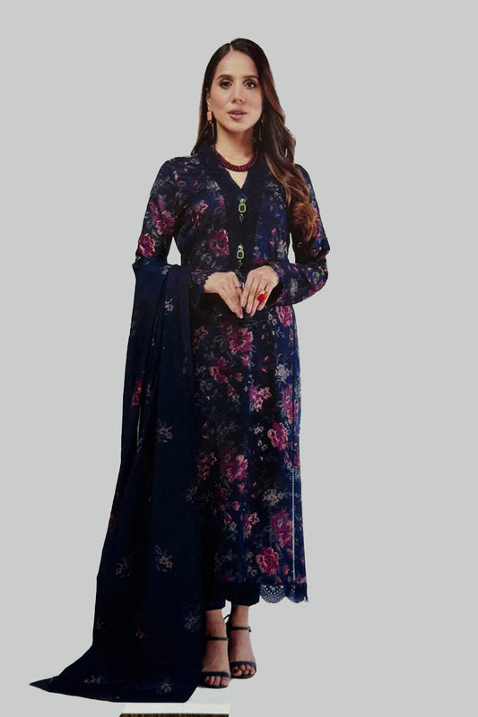 Bareeze 3PC Embroidered Lawn Suit with Embroidered chiffon Dupatta -BS2219