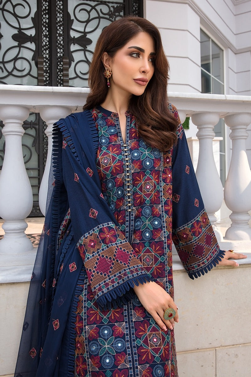 Bareeze Embroidered Lawn 3pc with Bamber Chiffon dupatta- BS1703