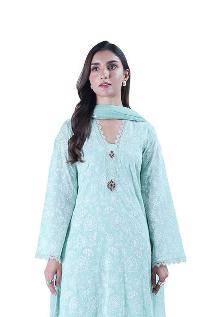 Bareeze Embroidered Lawn 3pc with Embroidered Chiffon Dupatta- BS1995