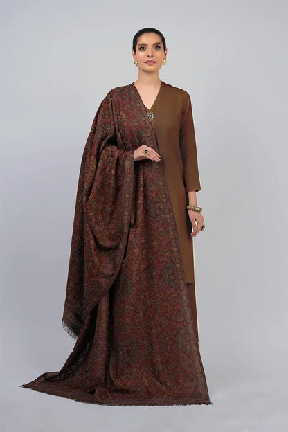 Bareeze 3PC  Dhanak Suit with Heavy Embroidered Shawal -BS2063