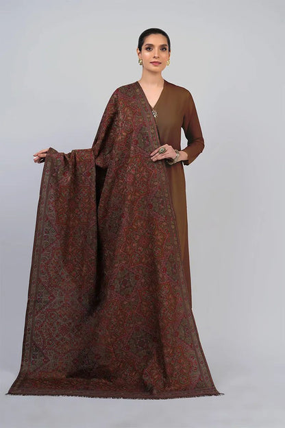 Bareeze 3PC  Dhanak Suit with Heavy Embroidered Shawal -BS2063