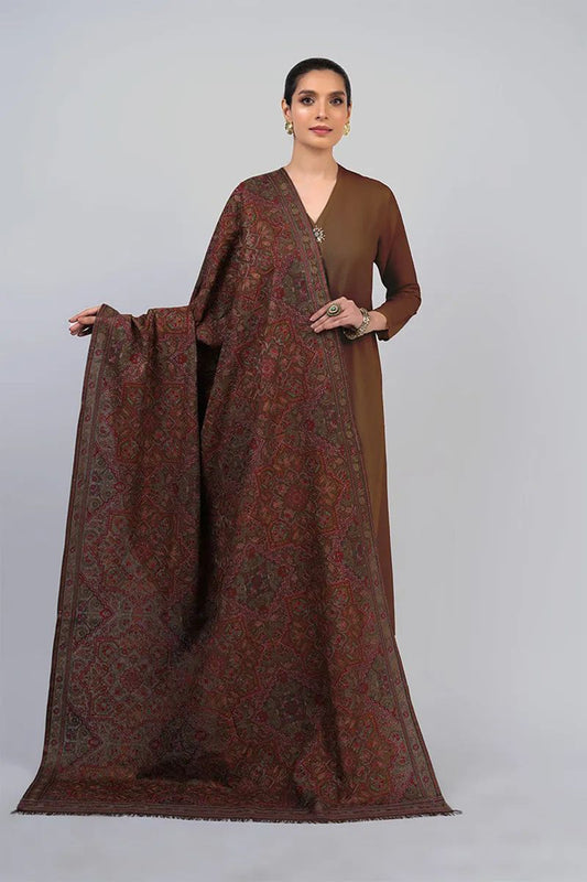 Bareeze 3PC  Dhanak Suit with Heavy Embroidered Shawal -BS2063