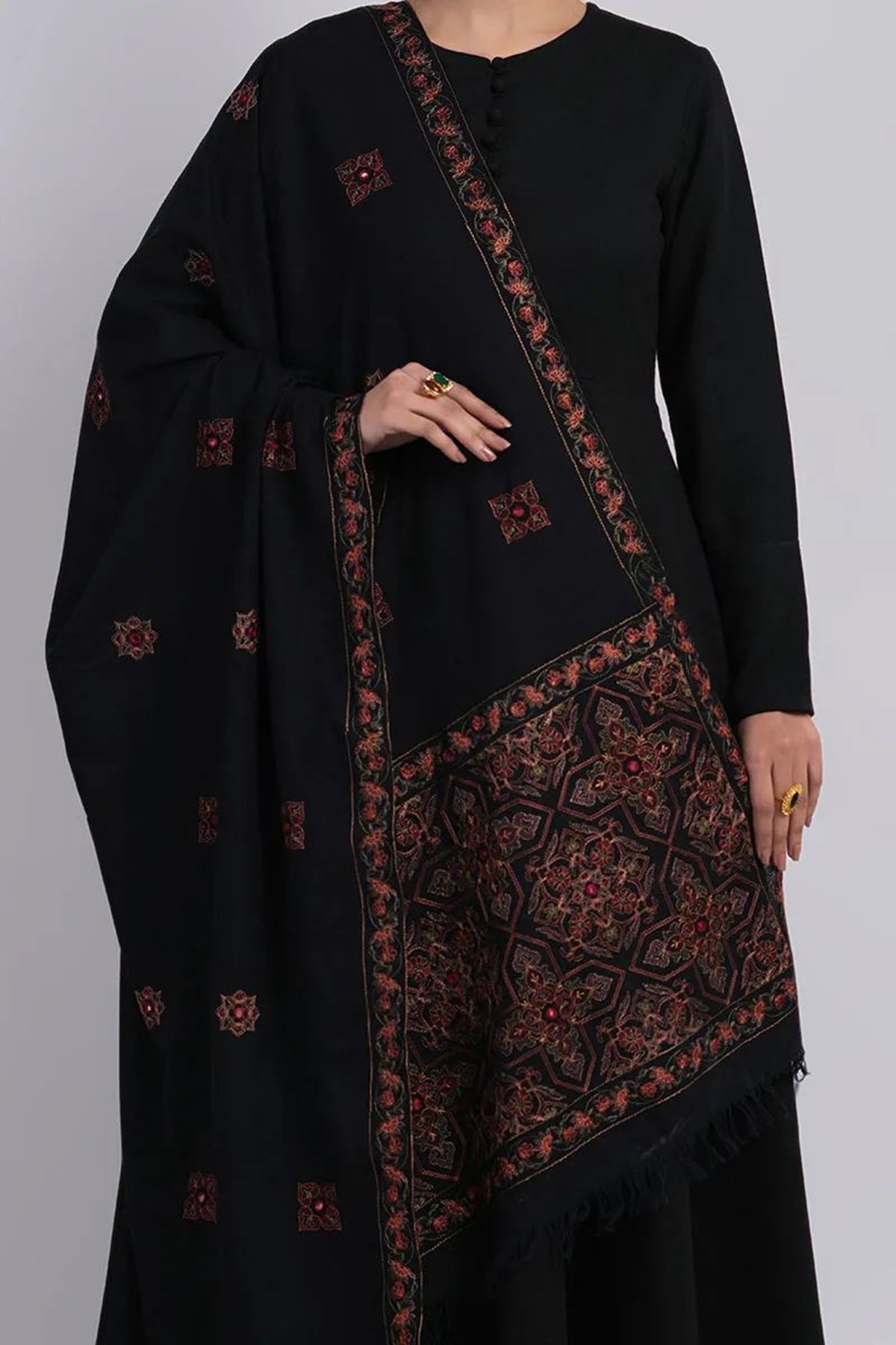 Bareeze 3PC Embroidered Dhanak Suit with Heavy Embroidered Shawal -BS2061