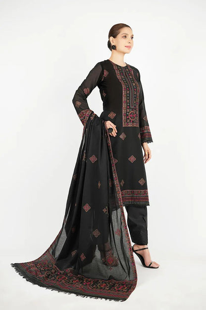 Bareeze 3PC Embroidered Dhanak Suit with Heavy Embroidered Shawal -BS2057