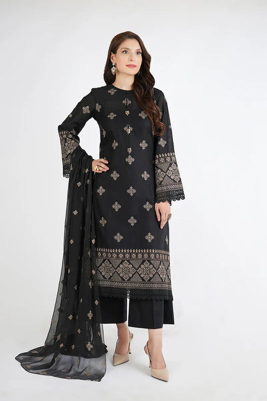 Bareeze 3PC Embroidered karandi Suit with Embroidered Shwal -BS2075