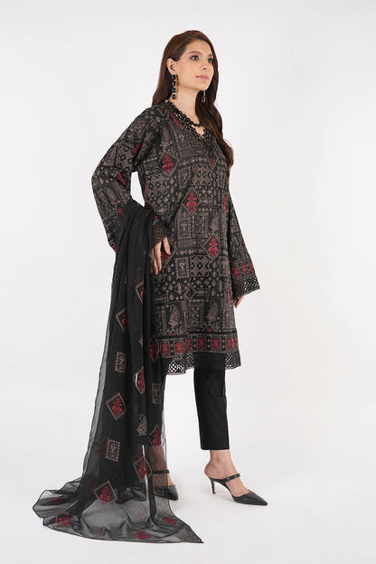 Bareeze 3PC Embroidered karandi Suit with Embroidered Shwal -BS2077