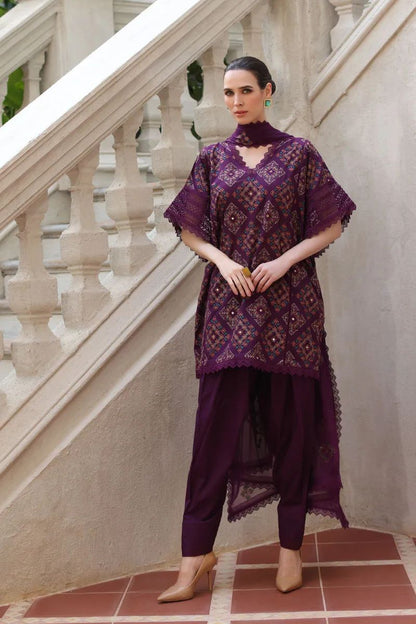Bareeze 3PC Embroidered Dhanak Suit with Embroidered Shwal -BS2138