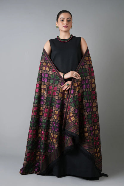 Bareeze 3PC Dhanak  Suit with Embroidered Shwal -BS2141