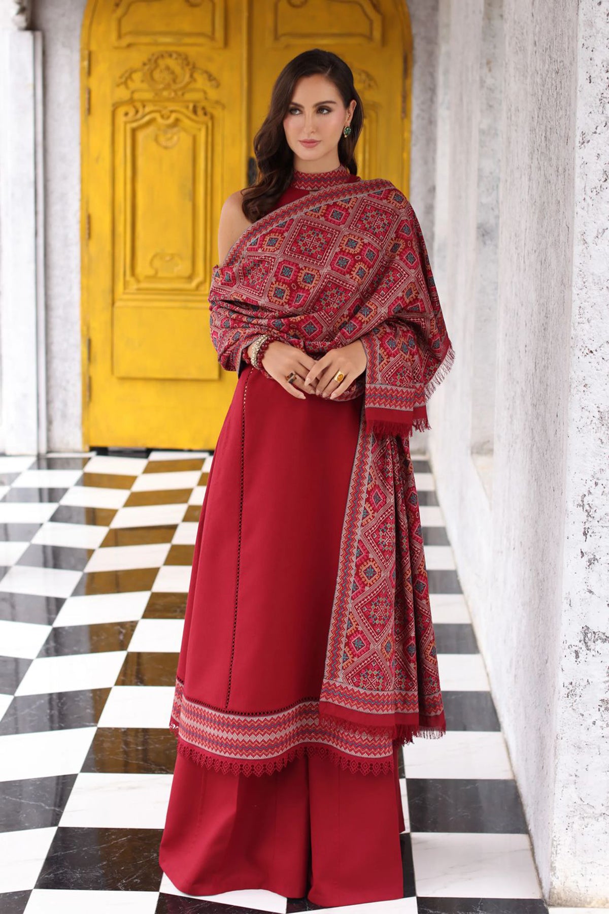 Bareeze 3PC Embroidered Dhanak Suit with Embroidered Shwal -BS2144