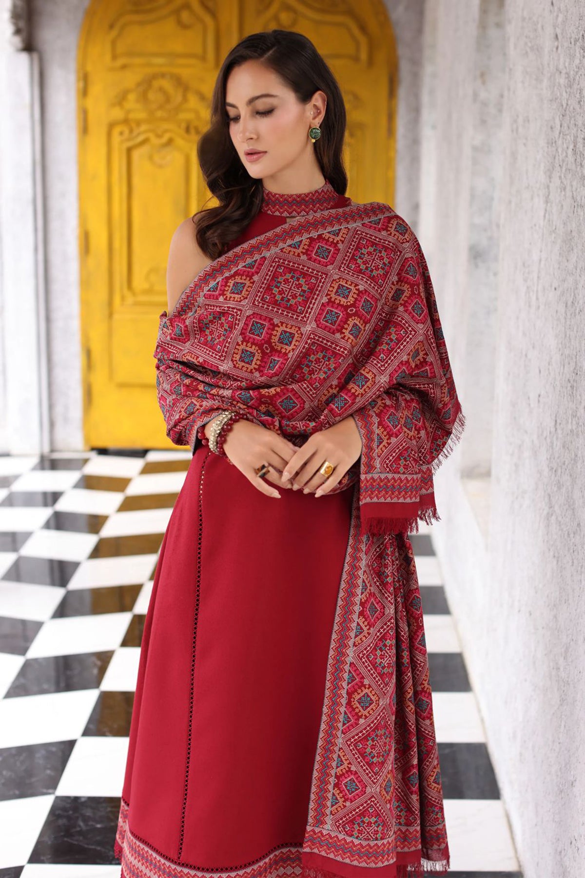 Bareeze 3PC Embroidered Dhanak Suit with Embroidered Shwal -BS2144