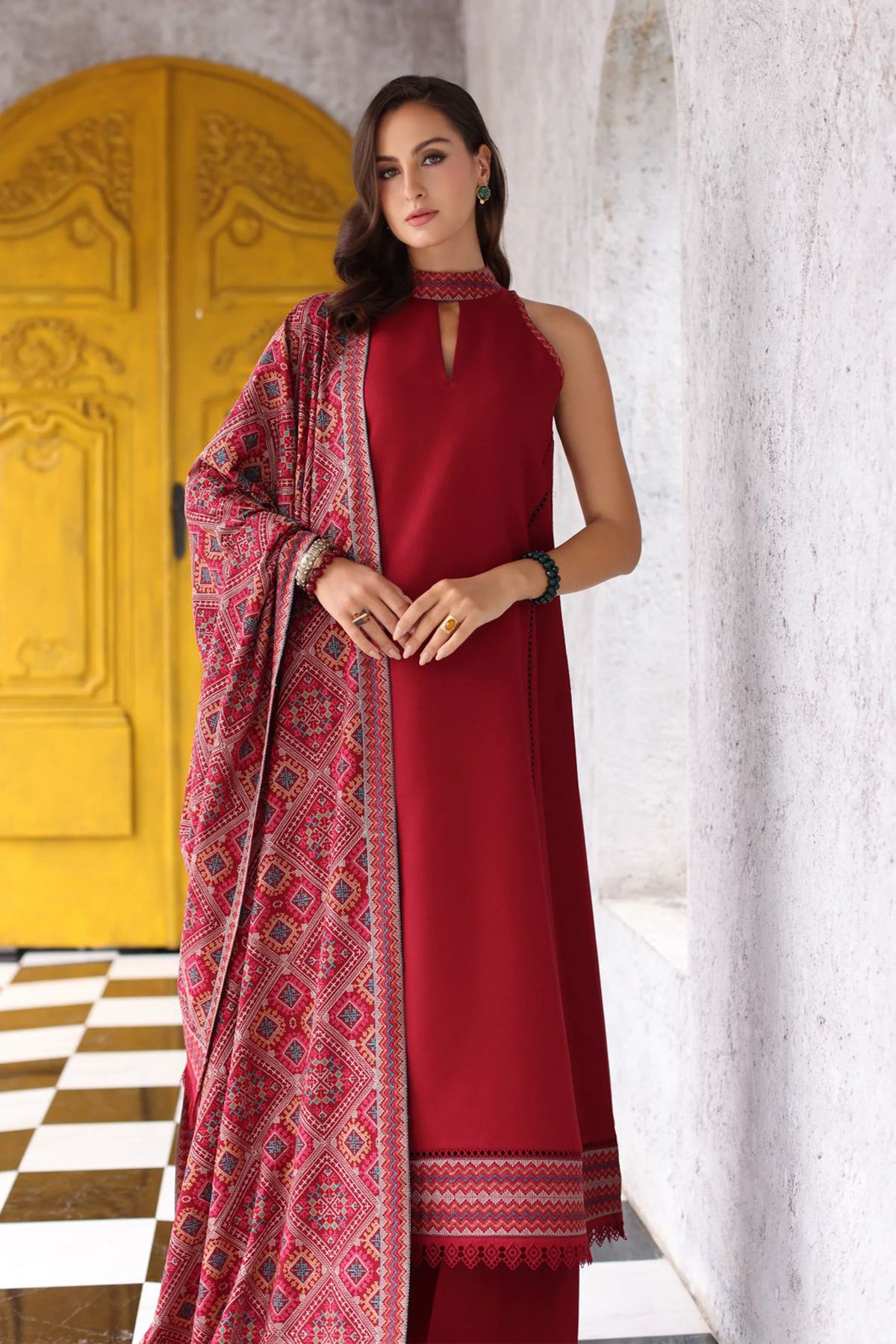 Bareeze 3PC Embroidered Dhanak Suit with Embroidered Shwal -BS2144