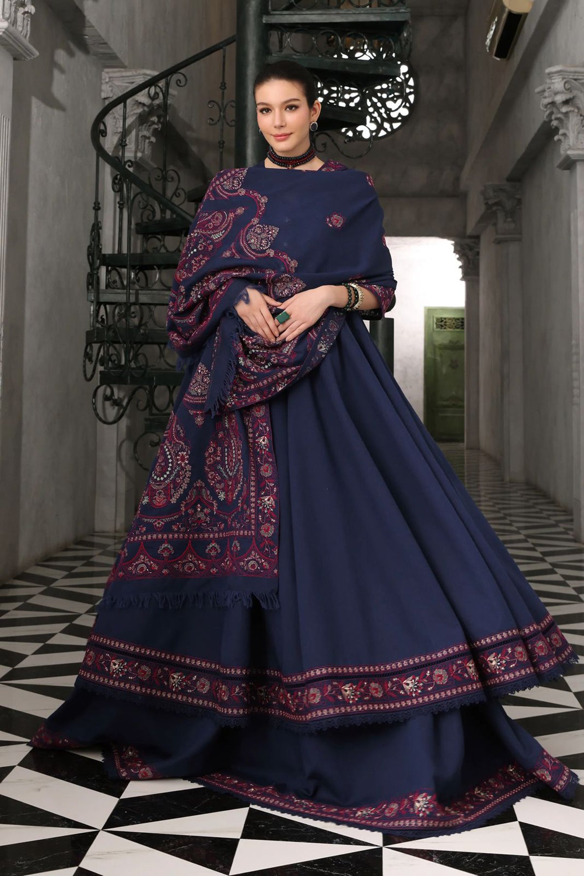 Bareeze 3PC Embroidered Dhanak Suit with Embroidered Shwal -BS2143